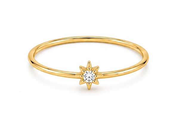 Antragsring aus Gold mit kleinem Labordiamant (Brilliant)