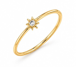 Antragsring aus Gold mit kleinem Labordiamant (Brilliant)