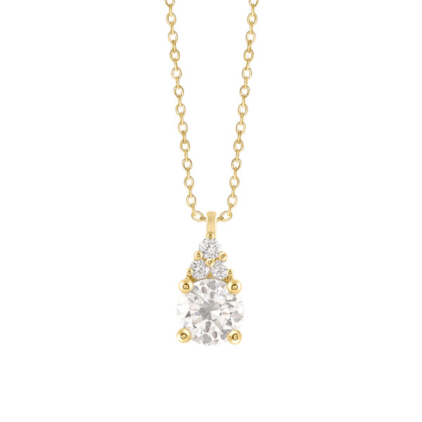 Damen Collier Gold mit Labordiamant (Brilliant)