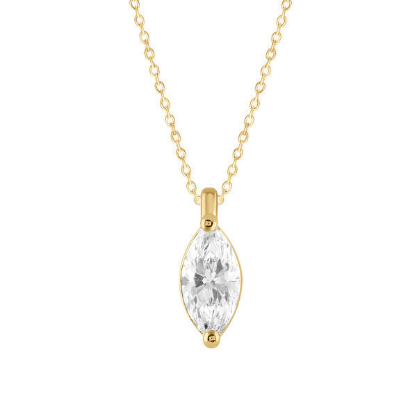 Damen Collier Gold mit Labordiamant (Oval)