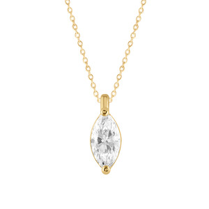 Damen Collier Gold mit Labordiamant (Oval)