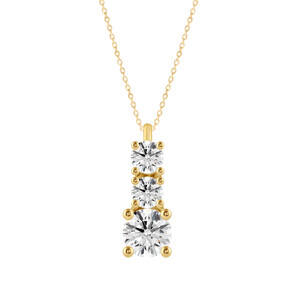 Damen Collier Gold mit Labordiamanten (Brilliant)