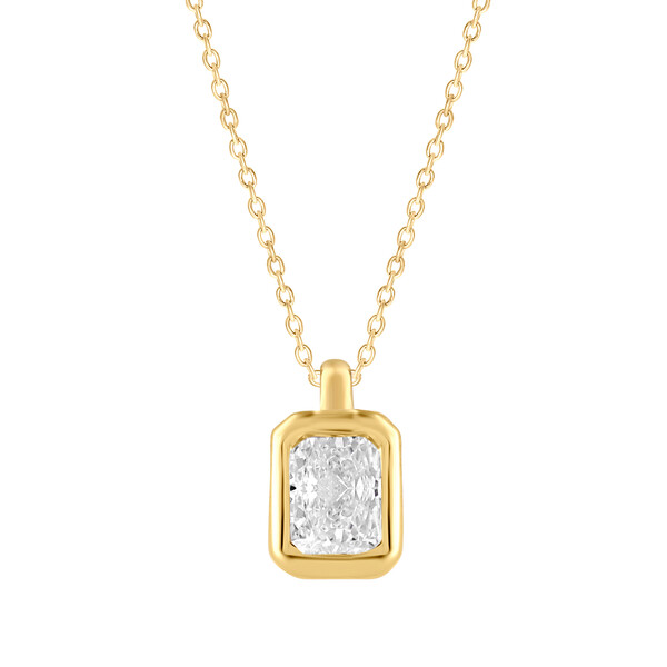 Damen Collier Gold mit Labordiamant