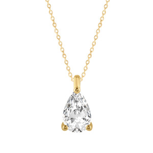 Damen Collier Gold mit Labordiamant (Tropfen)