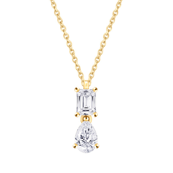 Damen Collier Gold mit Labordiamanten