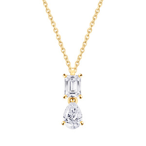Damen Collier Gold mit Labordiamanten