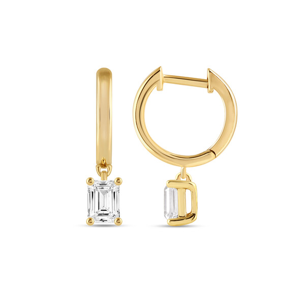 Creolen Damen Gold mit Labordiamant