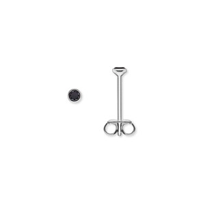 Ohrstecker f�r Damen in Silber mit schwarzem Zirkonia