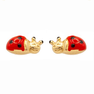 Ohrstecker f�r Damen in Gold Marienk�fer