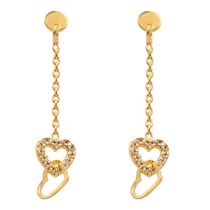 Ohrstecker f�r Damen in Gold Herz mit Zirkonia