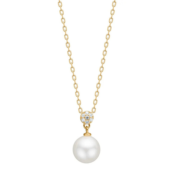 Halskette für Damen aus Silber mit Perle und Zirkonia