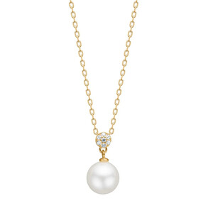 Halskette für Damen aus Silber mit Perle und Zirkonia