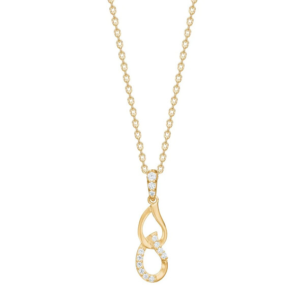 Halskette f�r Damen aus Gold mit Zirkonia
