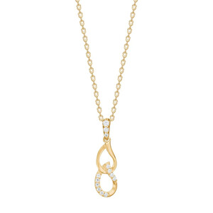 Halskette f�r Damen aus Gold mit Zirkonia