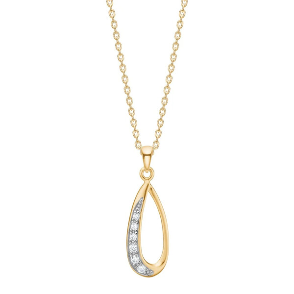 Halskette f�r Damen aus Gold mit Zirkonia