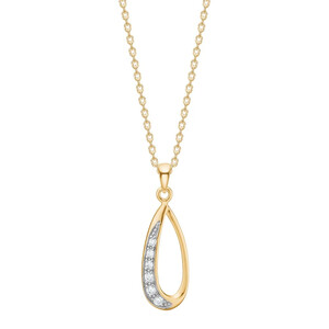 Halskette f�r Damen aus Gold mit Zirkonia