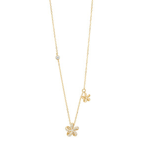Damenhalskette SakuraNor aus Gold mit Zirkonia