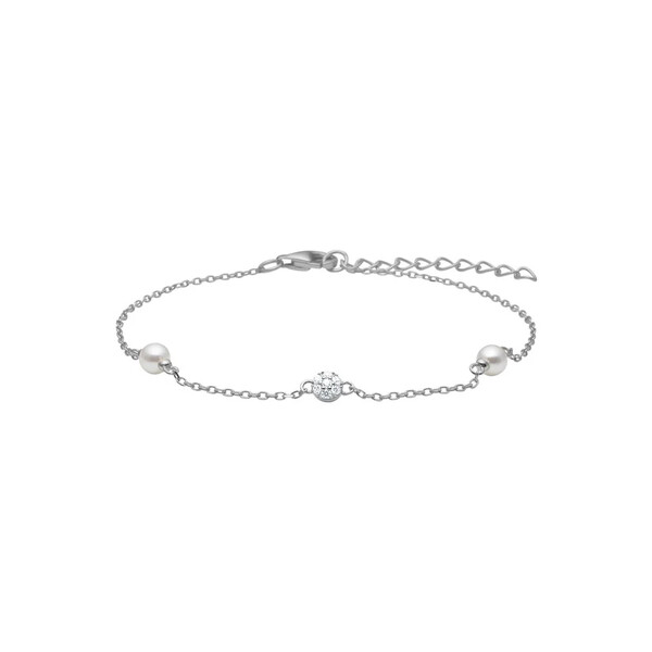 Armband TiaNor aus Silber mit Zirkonia & Perlen