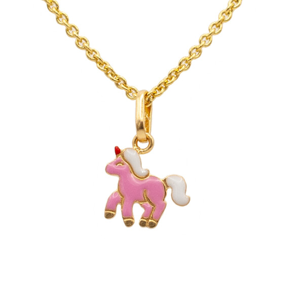 Kinderanh�nger Einhorn in Gold