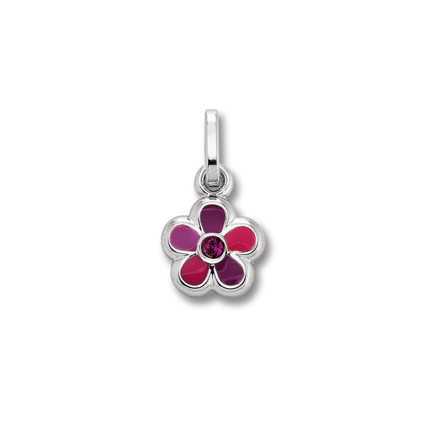 Kinderanhänger Blume aus Silber mit Zirkonia