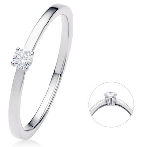 Antragsring aus Weißgold mit Diamant