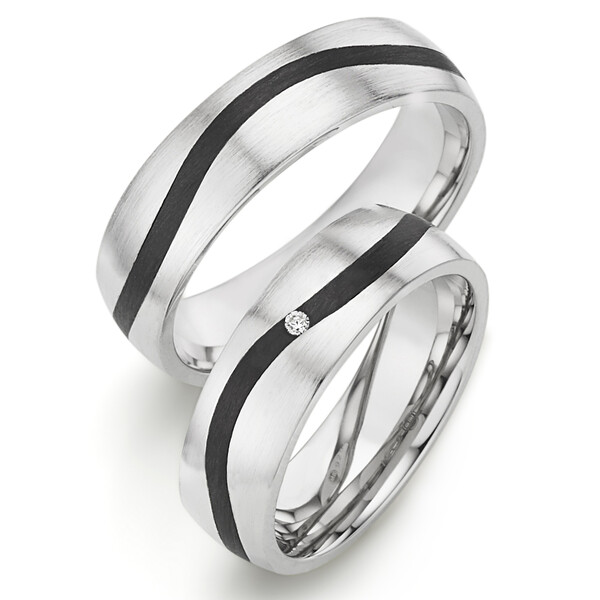 Trauringe aus Silber mit Carbon