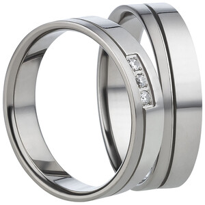 Trauringe aus Titan mit Zirkonia