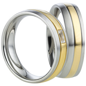 Trauringe aus Titan mit Zirkonia
