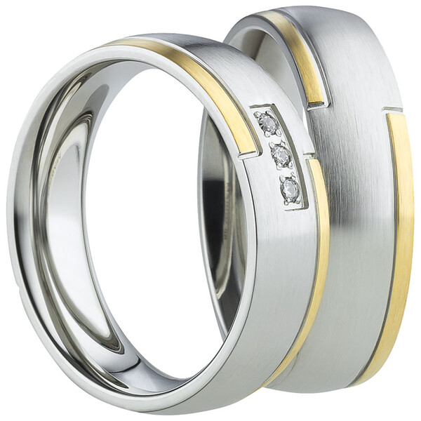 Trauringe aus Titan mit Zirkonia
