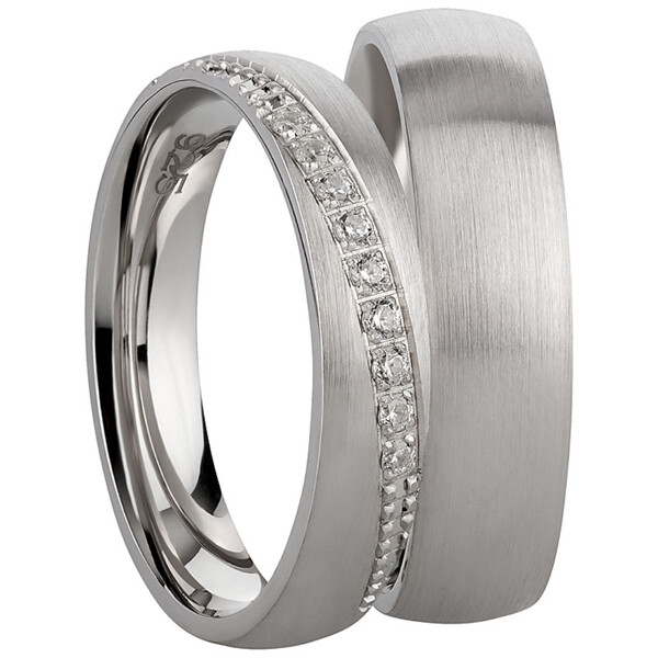 Trauringe aus Silber mit Zirkonia