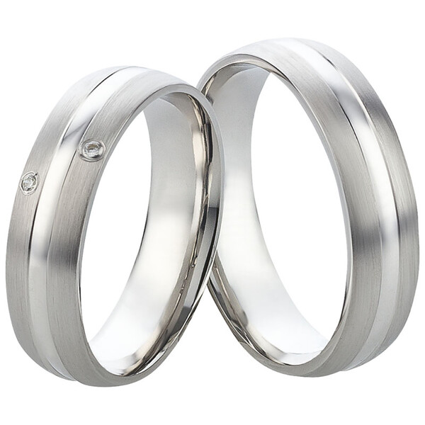 Trauringe aus Silber mit Zirkonia