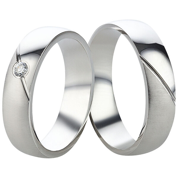 Trauringe aus Silber mit Zirkonia