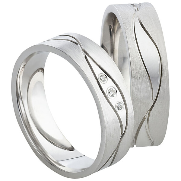 Trauringe aus Silber mit Zirkonia