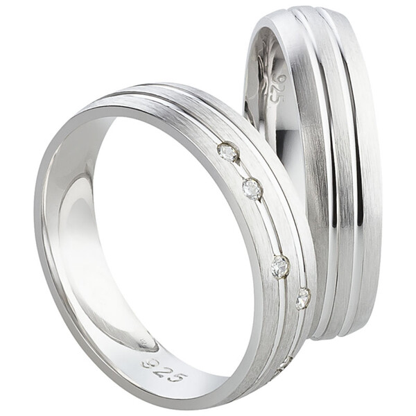 Trauringe aus Silber mit Zirkonia