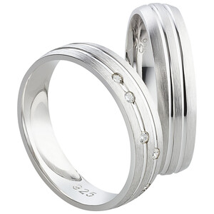 Trauringe aus Silber mit Zirkonia
