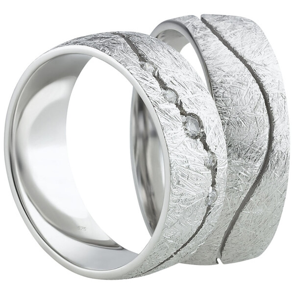 Trauringe aus Silber mit Zirkonia