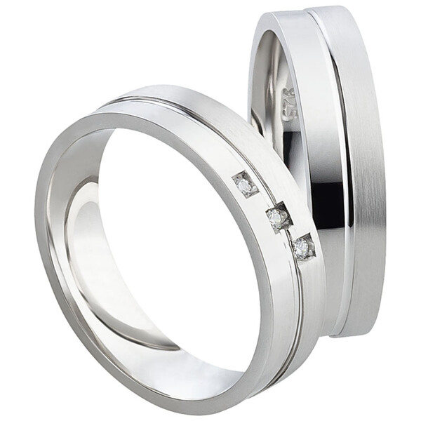 Trauringe aus Silber mit Zirkonia