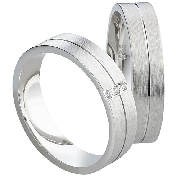 Trauringe aus Silber mit Zirkonia