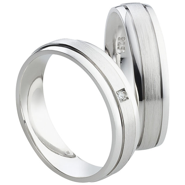 Trauringe aus Silber mit Zirkonia