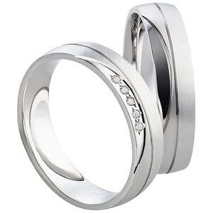 Trauringe aus Silber mit Zirkonia