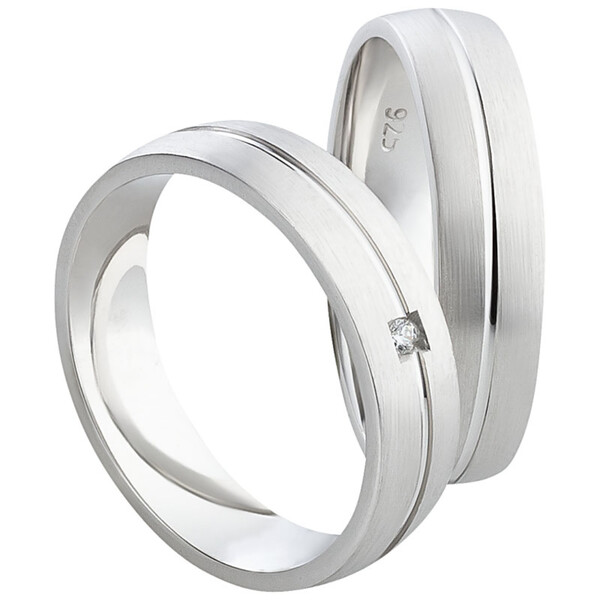Trauringe aus Silber mit Zirkonia