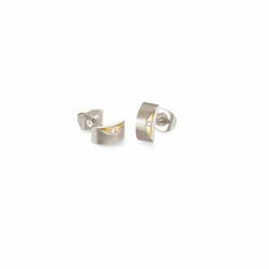 Boccia Titan Ohrstecker teil-goldplattiert mit Diamanten...