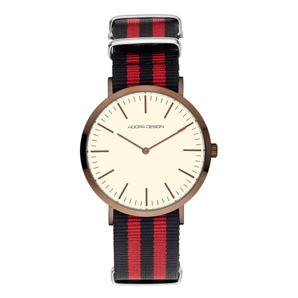 Adora Design Damen Uhr Schwarz-Rot 8740 Produktbild