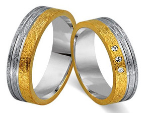 Trauringe Eheringe Gold Gelb/Weiß - CERA3013 Produktbild