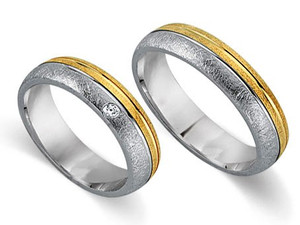 Trauringe Eheringe Gold Gelb/Weiß - CERA3018 Produktbild