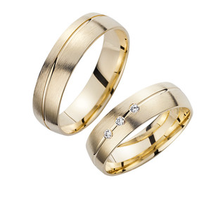 Trauringe Eheringe Gold Gelbgold - HR043 Produktbild
