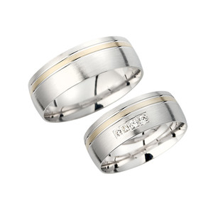 Trauringe Eheringe Gold Gelb/Weiß - HR231 Produktbild