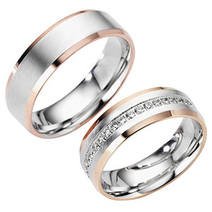 Trauringe Eheringe Gold Rot/Weiß - LF008 Produktbild