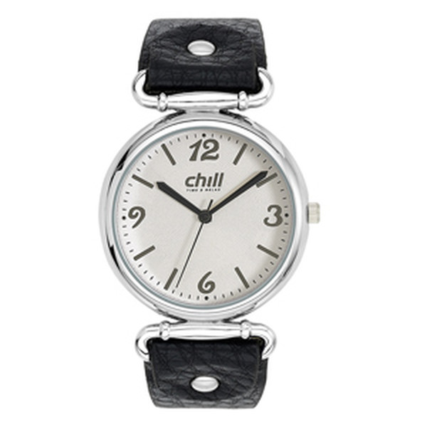 CHILL Damen Uhr CH 1532 mit echtem Lederband schwarz Produktbild