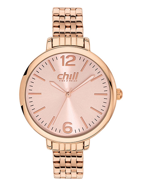 CHILL Damen Uhr CH 1538 aus echtem Edelstahl ros vergoldet Produktbild